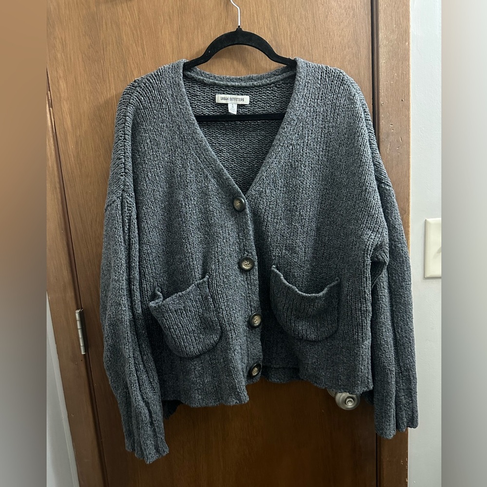 Urban Outfitters Charcoal Button-Up Cardigan